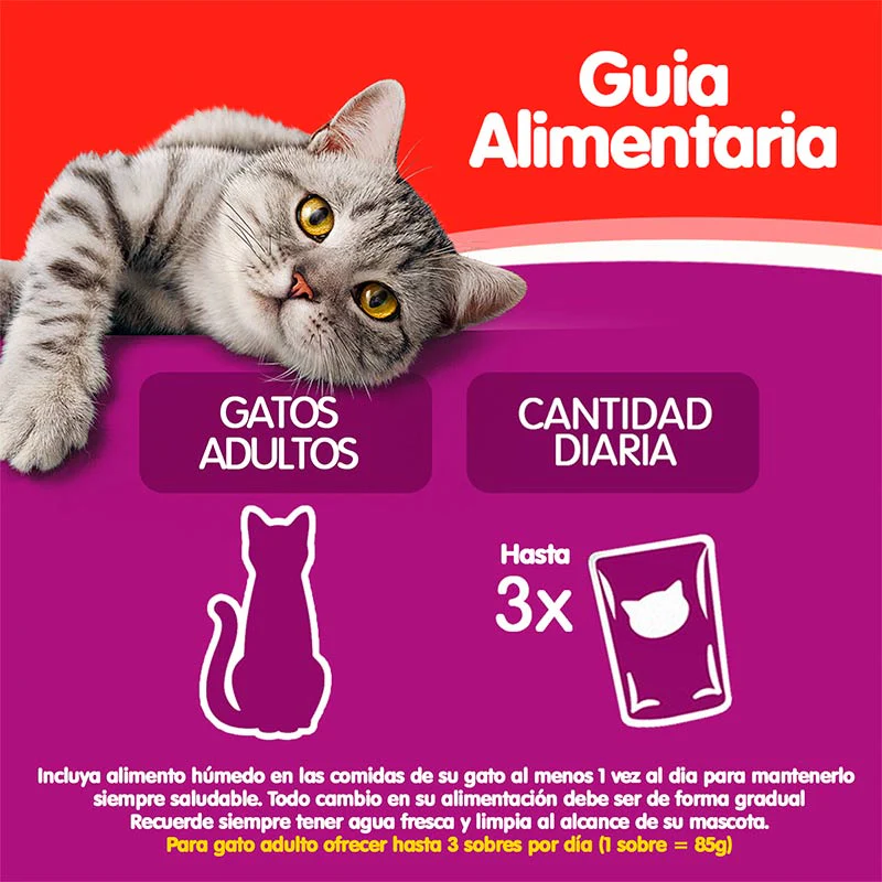 Sobre Carne en salsa Whiskas Alimento Húmedo - Gato Adulto - Imagen 6