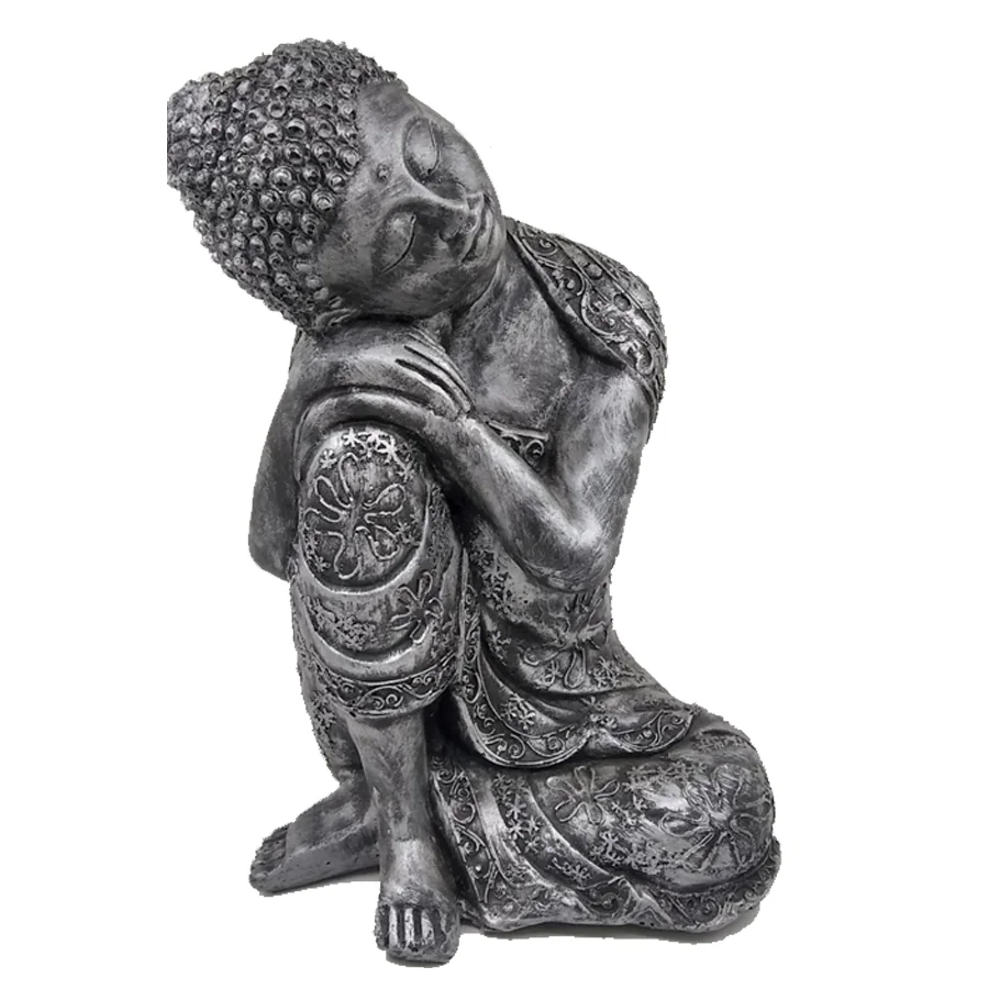 Adorno Buda Durmiente Soñando Resina 24 cm