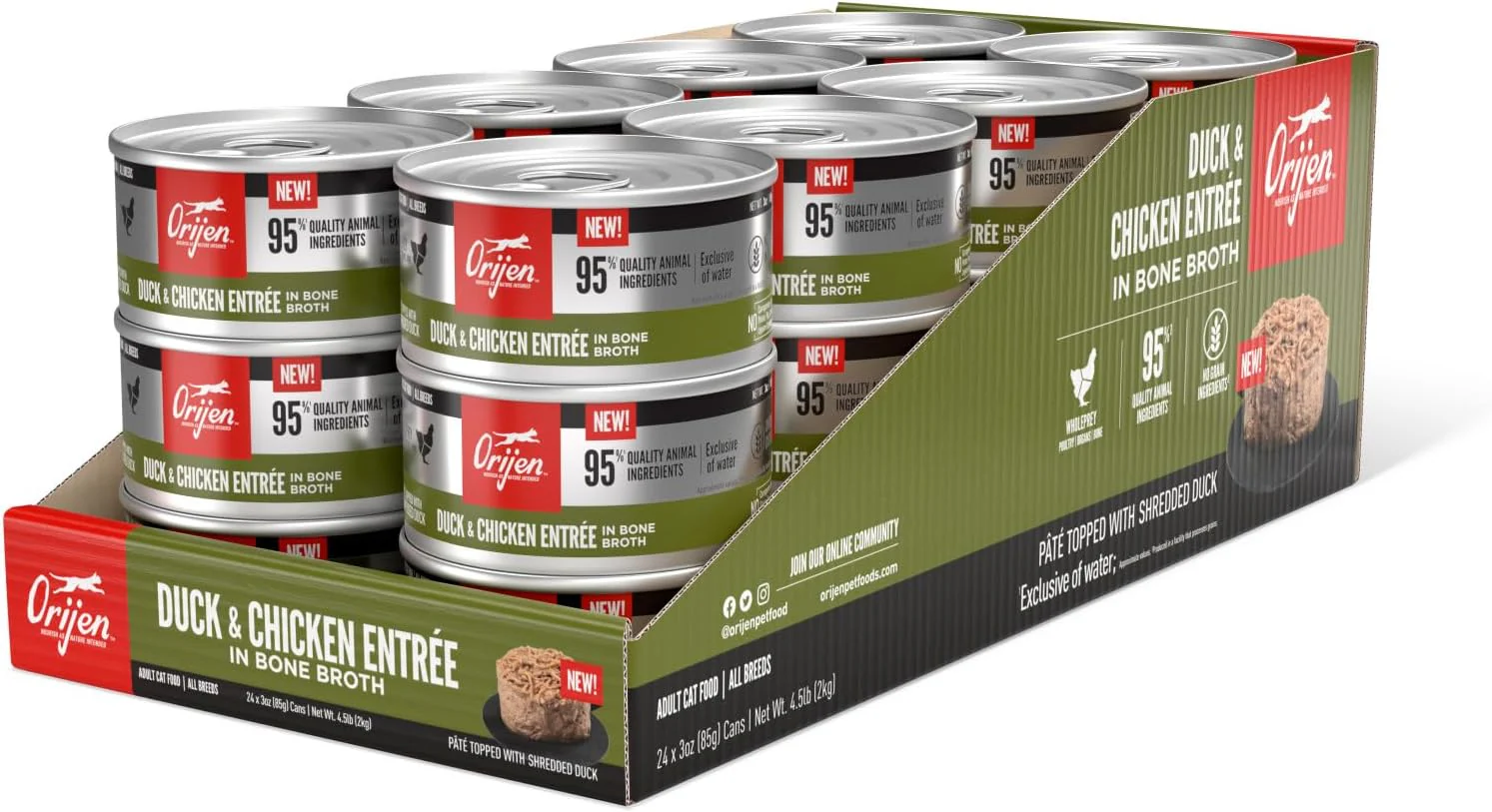 ORIJEN LATA PARA GATOS ADULTOS PATO Y POLLO ENTREE IN BONE BROTH