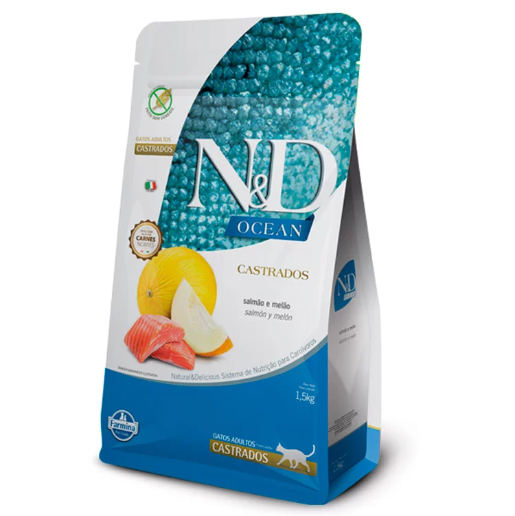 N&D OCEAN CASTRADOS - SALMÓN Y MELÓN 7.5 KG